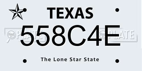 558C4E Texas License Plate