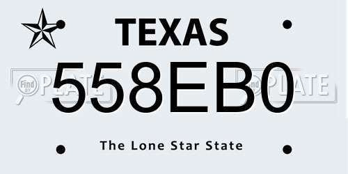 558EB0 Texas License Plate