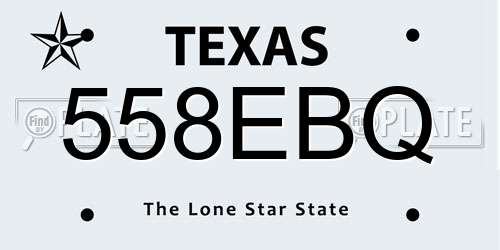 558EBQ Texas License Plate