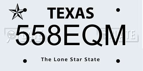 558EQM Texas License Plate