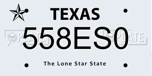 558ES0 Texas License Plate