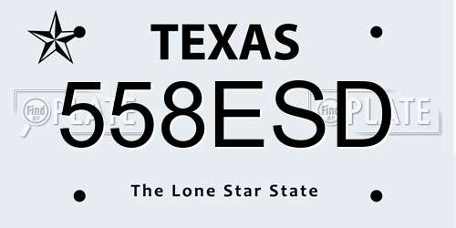 558ESD Texas License Plate