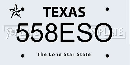 558ESO Texas License Plate