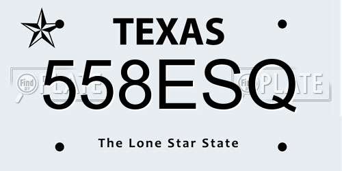 558ESQ Texas License Plate