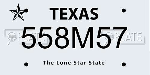 558M57 Texas License Plate