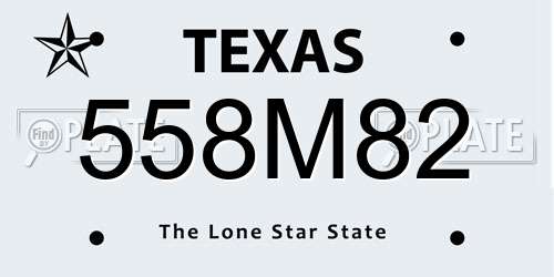 558M82 Texas License Plate