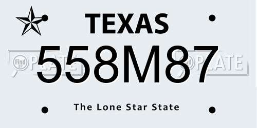 558M87 Texas License Plate