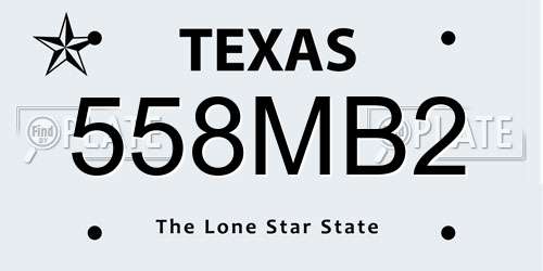 558MB2 Texas License Plate