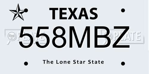 558MBZ Texas License Plate