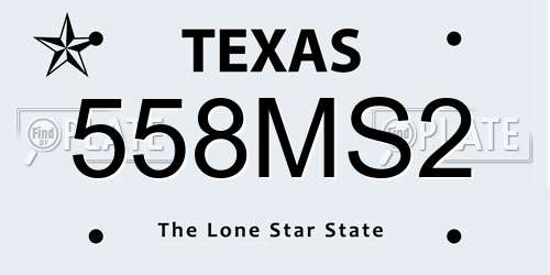 558MS2 Texas License Plate