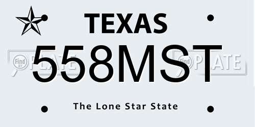 558MST Texas License Plate