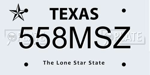 558MSZ Texas License Plate