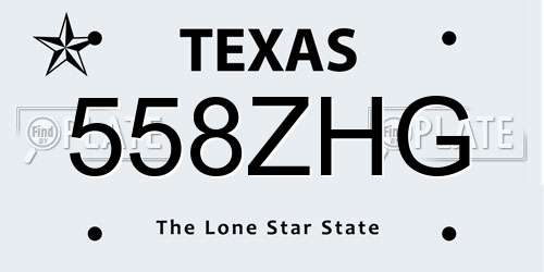 558ZHG Texas License Plate