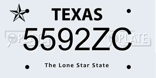 5592ZC Texas License Plate
