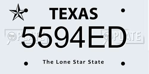 5594ED Texas License Plate