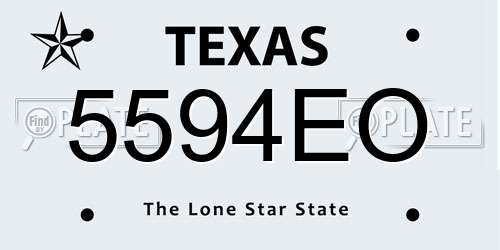 5594EO Texas License Plate