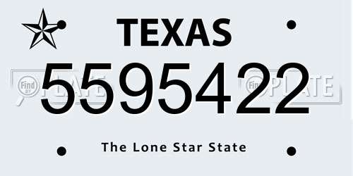 5595422 Texas License Plate