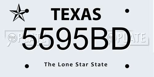 5595BD Texas License Plate