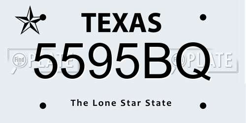5595BQ Texas License Plate