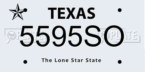 5595SO Texas License Plate