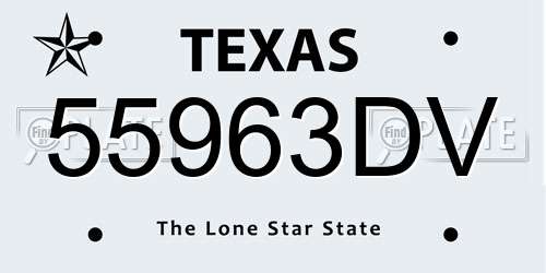 55963DV Texas License Plate