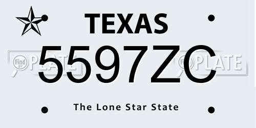 5597ZC Texas License Plate
