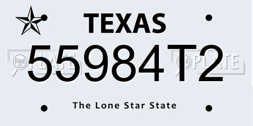 55984T2 Texas License Plate