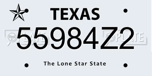 55984Z2 Texas License Plate
