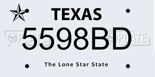 5598BD Texas License Plate