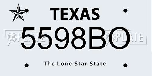 5598BO Texas License Plate
