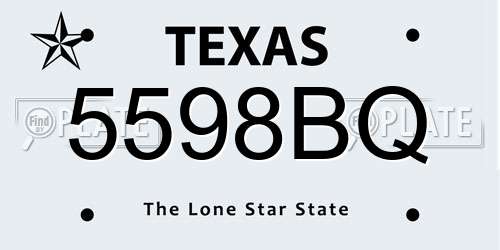 5598BQ Texas License Plate