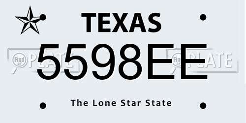 5598EE Texas License Plate
