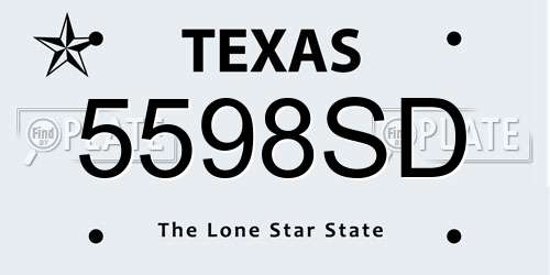 5598SD Texas License Plate