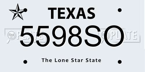5598SO Texas License Plate