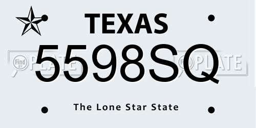 5598SQ Texas License Plate