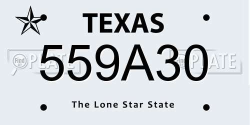 559A30 Texas License Plate