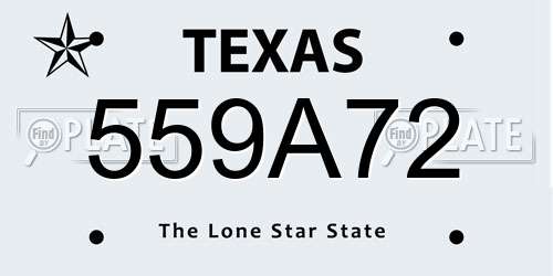 559A72 Texas License Plate