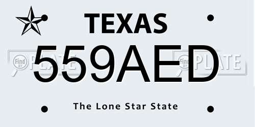 559AED Texas License Plate