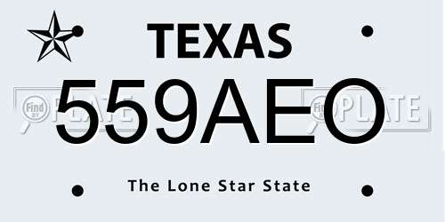 559AEO Texas License Plate