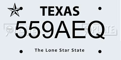559AEQ Texas License Plate
