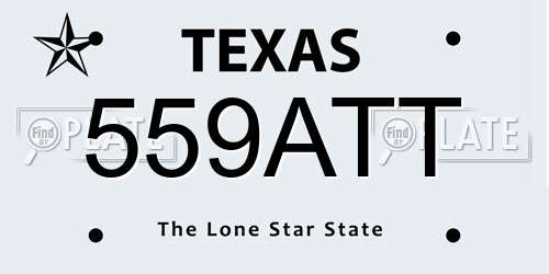 559ATT Texas License Plate