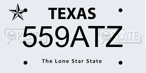 559ATZ Texas License Plate