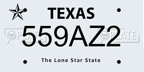 559AZ2 Texas License Plate