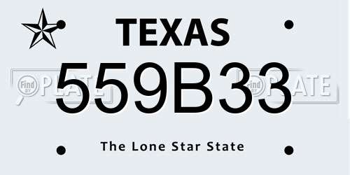559B33 Texas License Plate