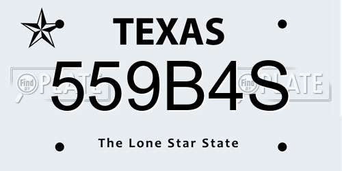 559B4S Texas License Plate