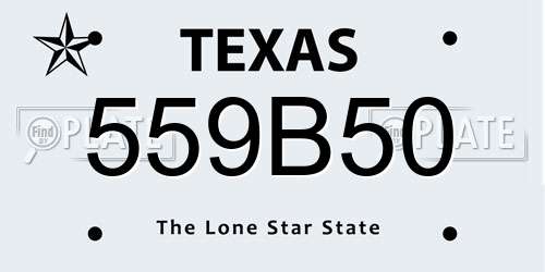 559B50 Texas License Plate
