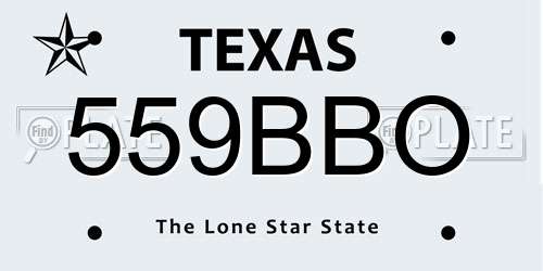 559BBO Texas License Plate