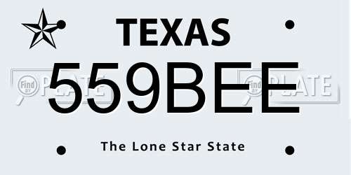559BEE Texas License Plate