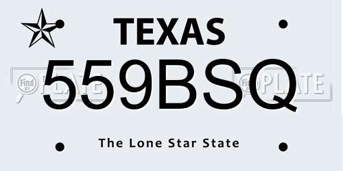 559BSQ Texas License Plate