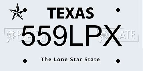 559LPX Texas License Plate